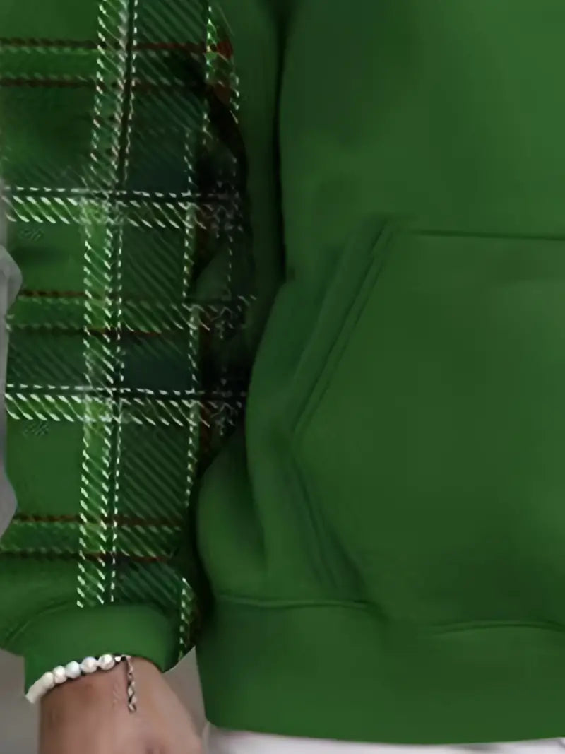 Mäns Hoodie Rutigt Mönster