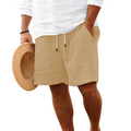 Mäns Jacquard Randiga Casual Shorts