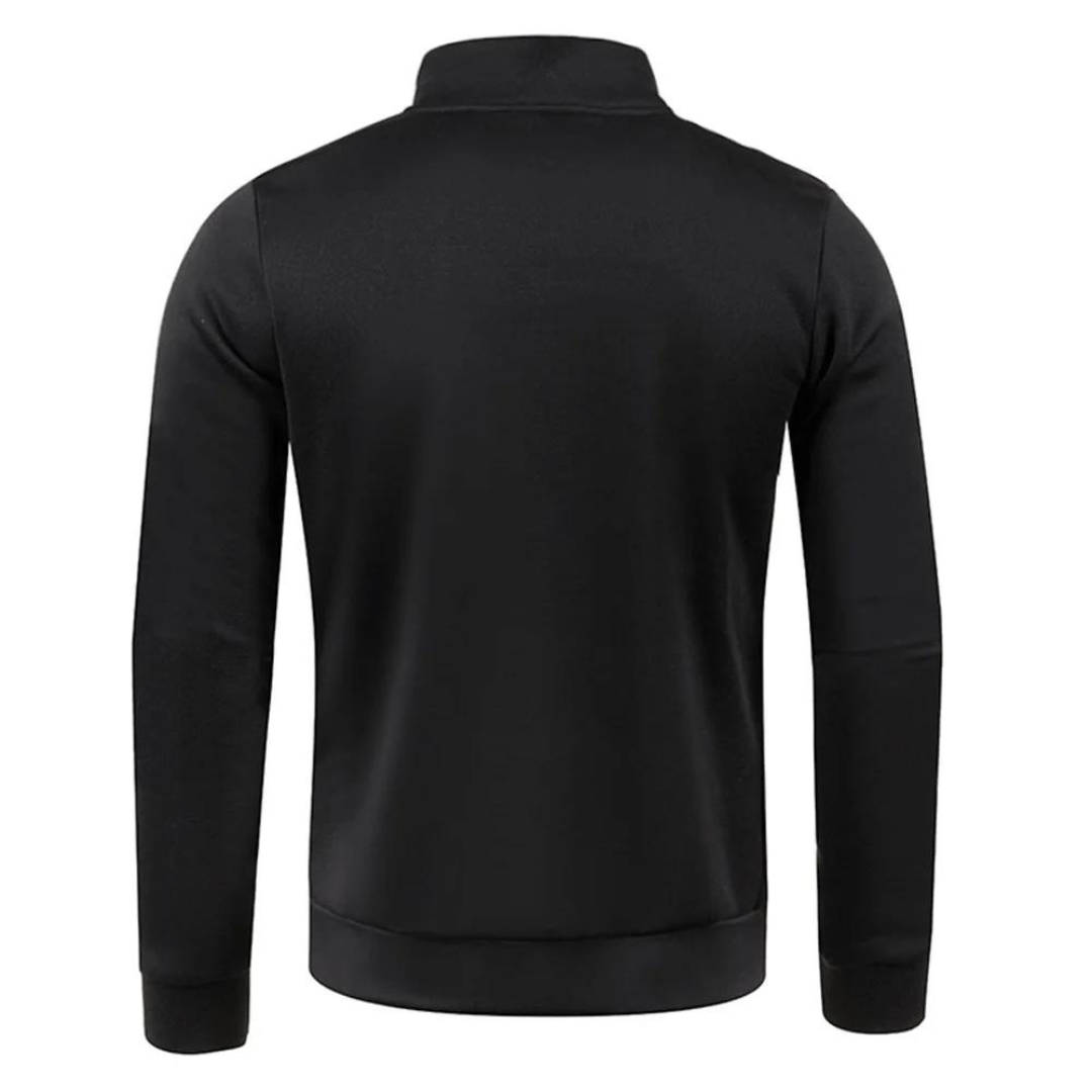 Herrpullover med halv dragkedja i tjockt tyg