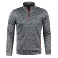 Herrpullover med halv dragkedja i tjockt tyg
