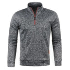 Herrpullover med halv dragkedja i tjockt tyg