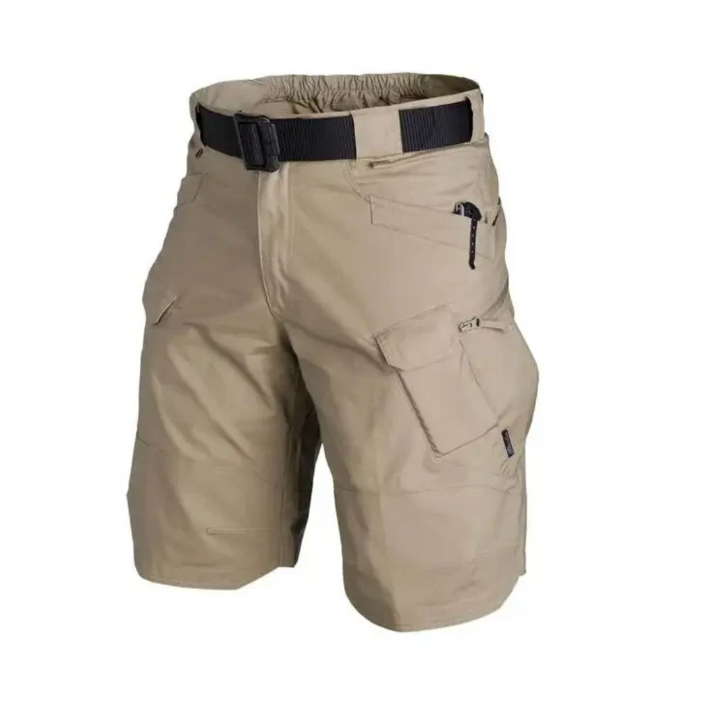 Herr Outdoorshorts med 6 fickor med dragkedjor - FlexTrek Cargo Shorts