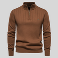 Tröja med halv dragkedja - Hög hals - Pullover - Ribbstickad tröja - Herrkläder