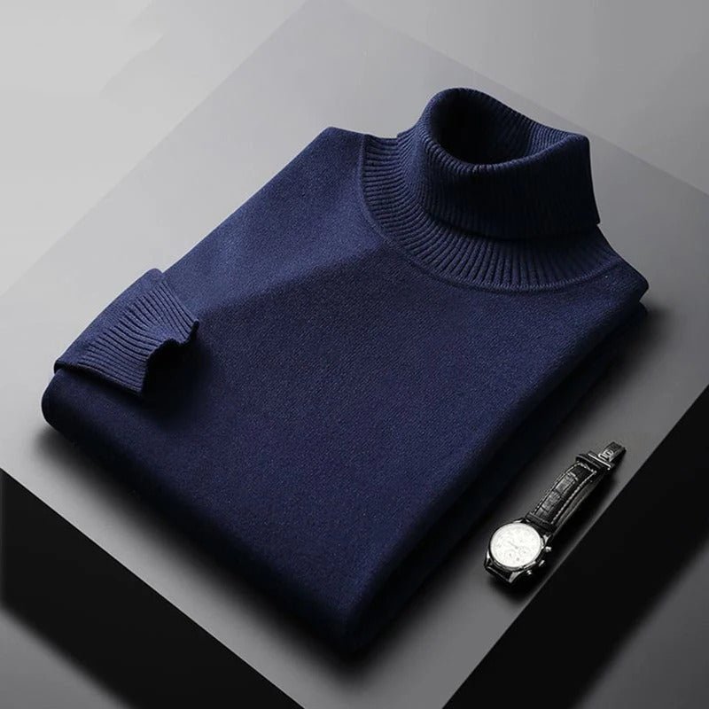 Turtleneck - Hög hals - Smal passform - Stickad tröja - Stickade herrkläder