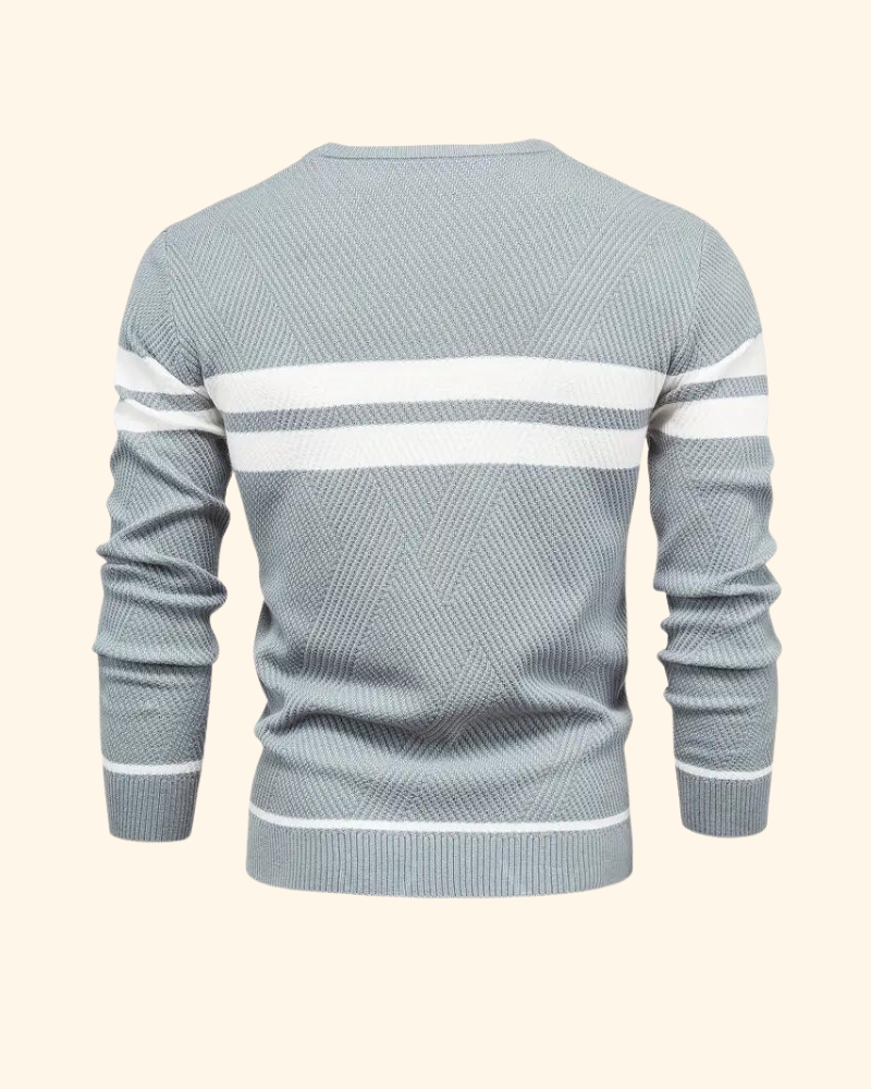 Vincent tröja | Randig stickad pullover för män