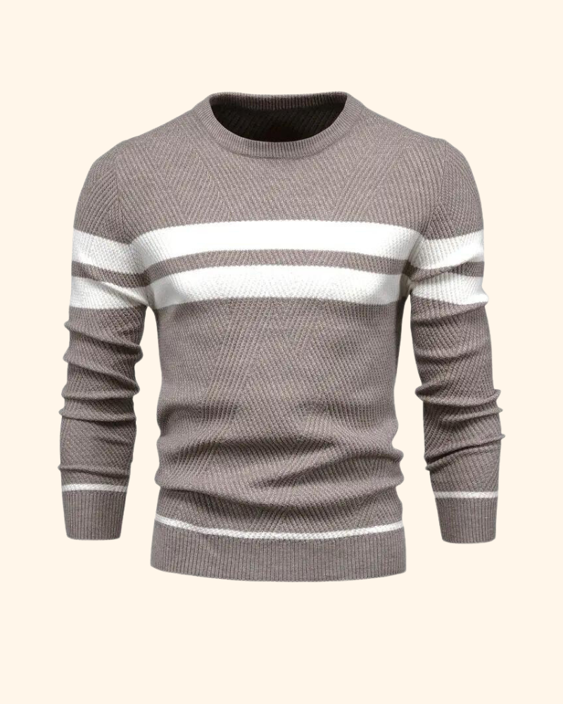 Vincent tröja | Randig stickad pullover för män
