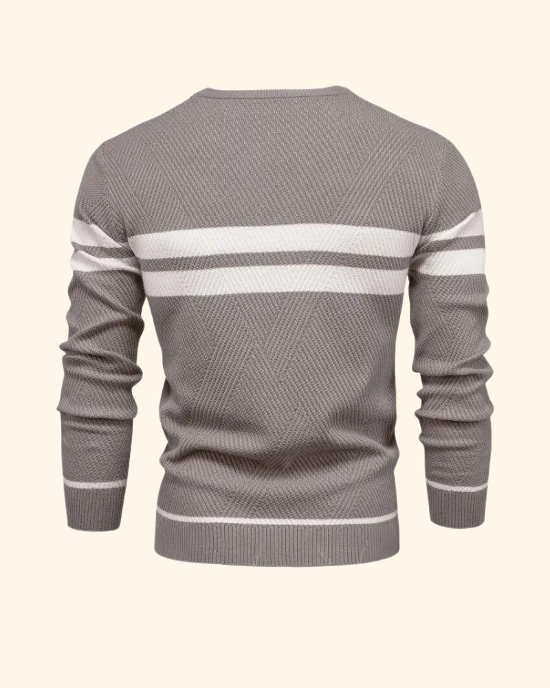 Vincent tröja | Randig stickad pullover för män