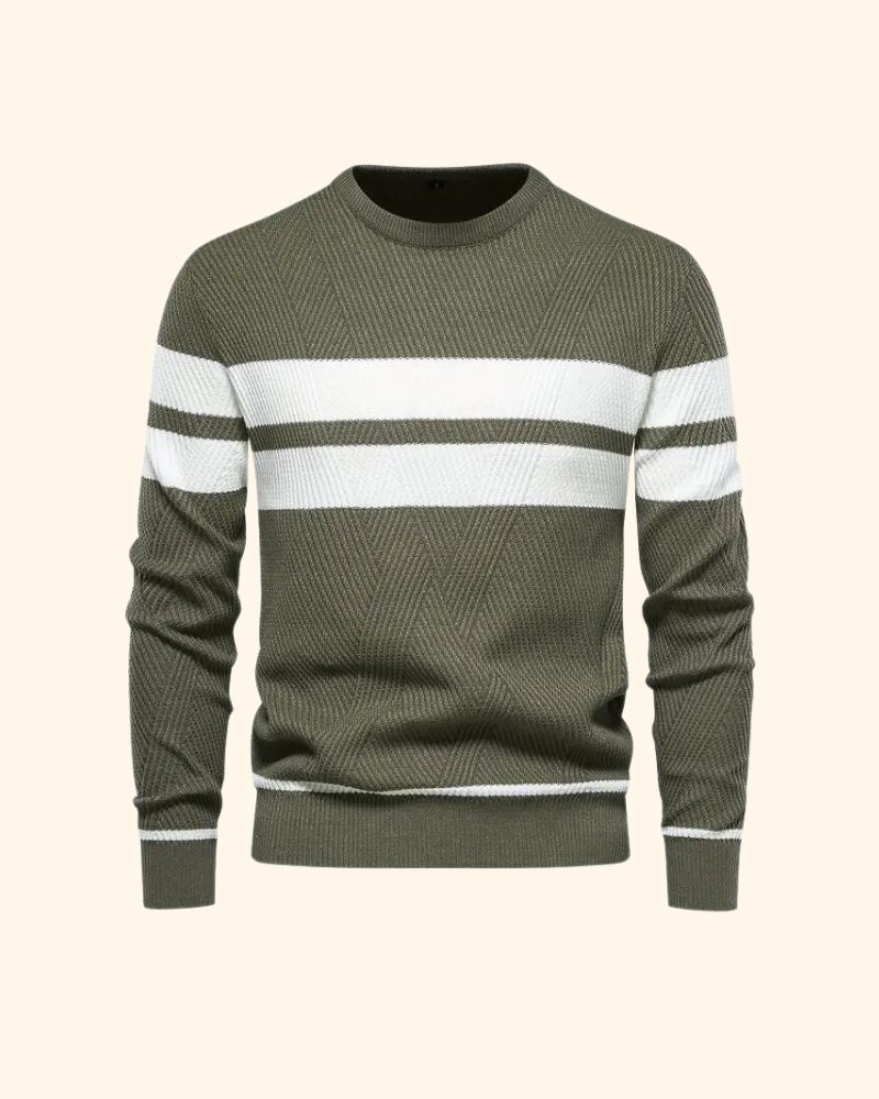 Vincent tröja | Randig stickad pullover för män