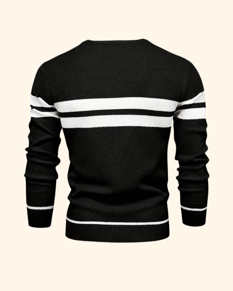 Vincent tröja | Randig stickad pullover för män