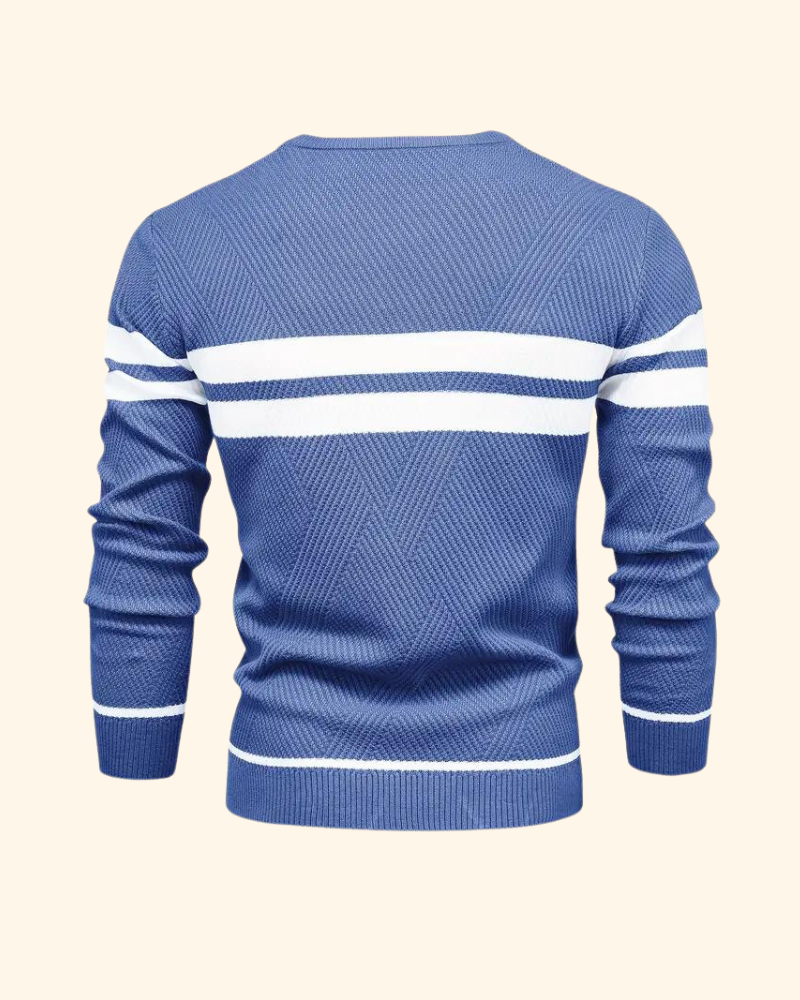 Vincent tröja | Randig stickad pullover för män