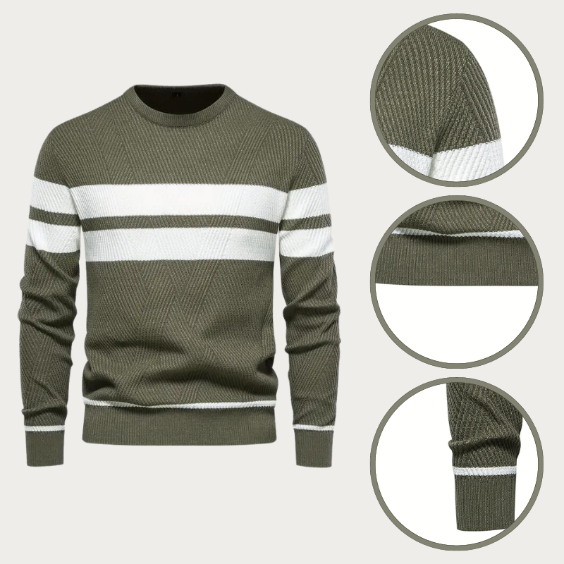 Vincent tröja | Randig stickad pullover för män