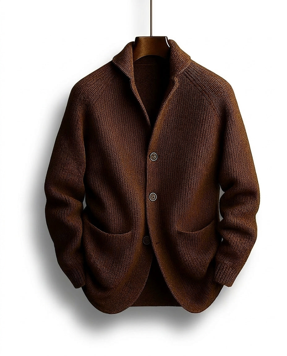 Edvin | Stickad cardigan med sjalkrage och knappar