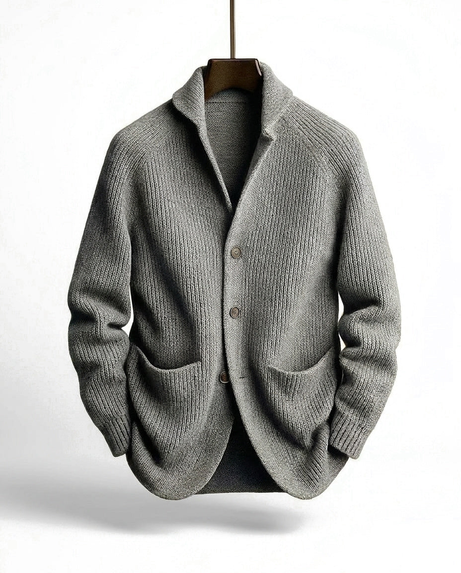 Edvin | Stickad cardigan med sjalkrage och knappar