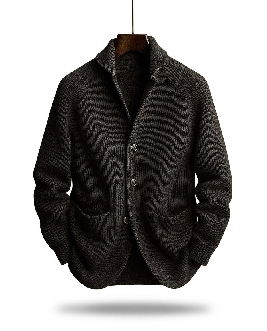 Edvin | Stickad cardigan med sjalkrage och knappar