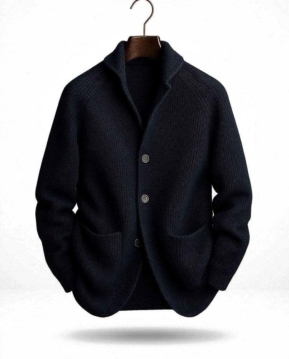 Edvin | Stickad cardigan med sjalkrage och knappar