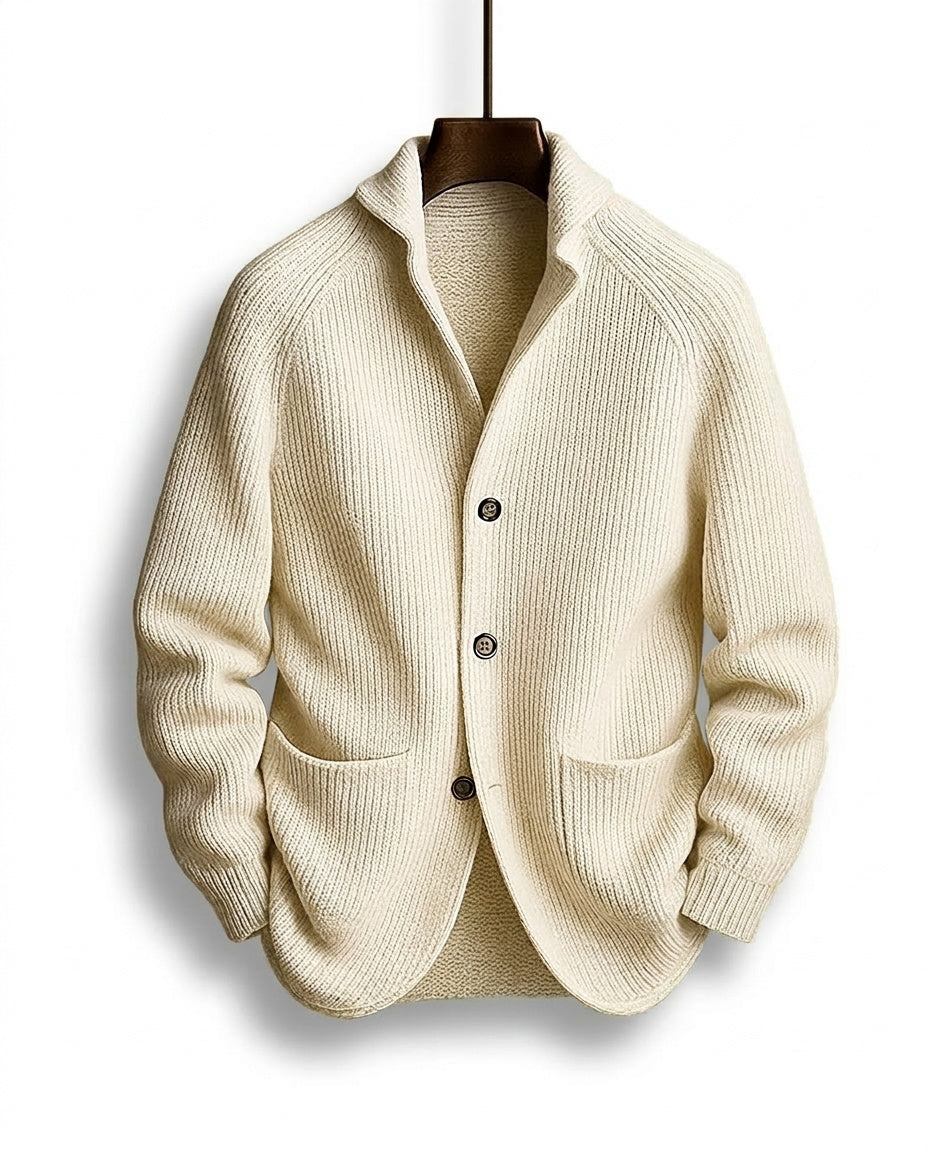 Edvin | Stickad cardigan med sjalkrage och knappar