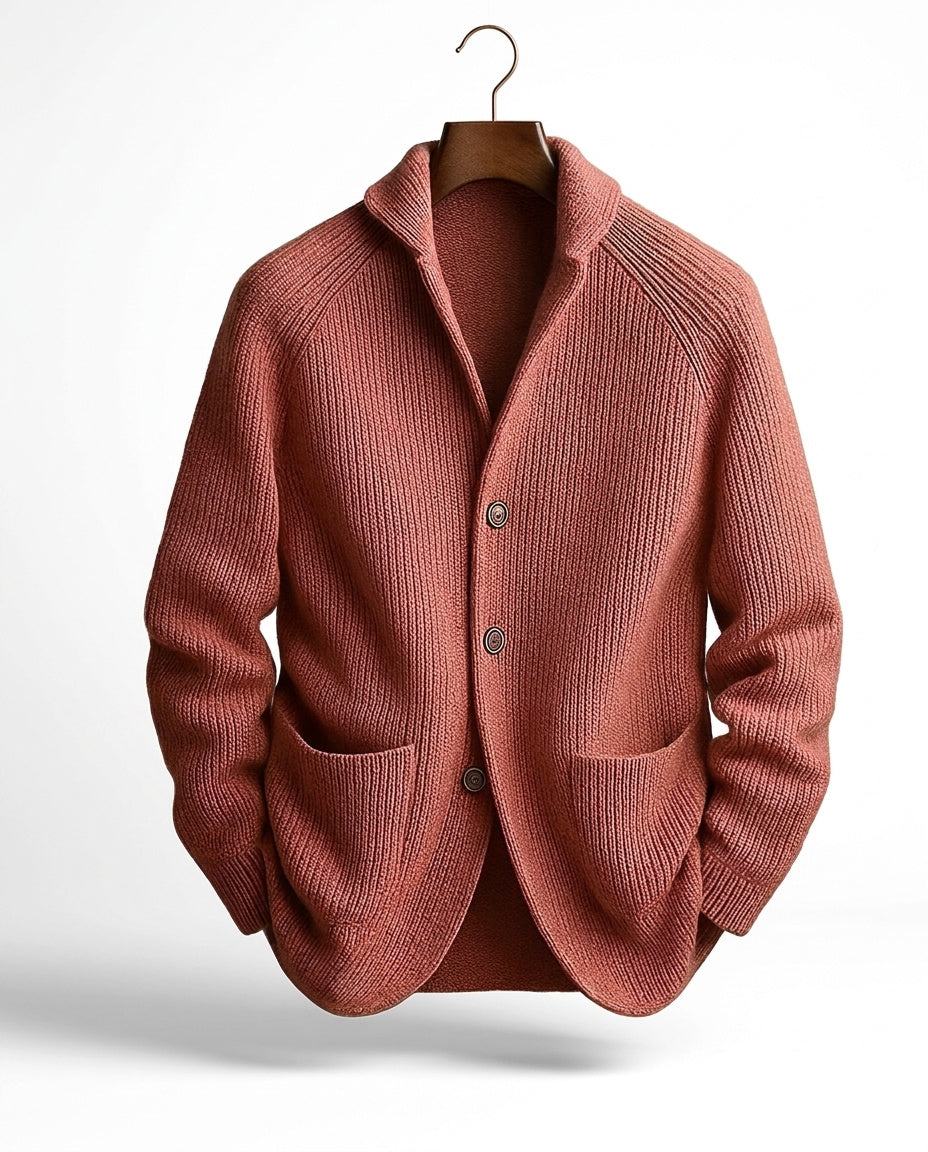 Edvin | Stickad cardigan med sjalkrage och knappar