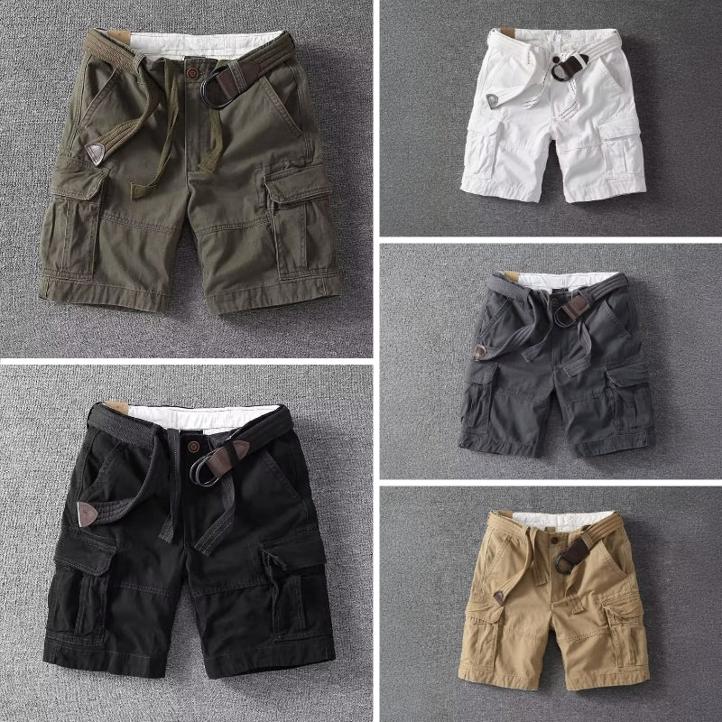 Herrars Cargo Shorts med Justerbar Midja