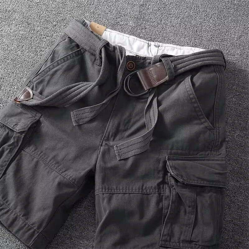 Herrars Cargo Shorts med Justerbar Midja
