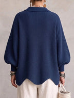 Astrid | Oversize kofta med guldknappar
