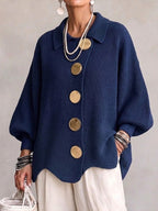 Astrid | Oversize kofta med guldknappar