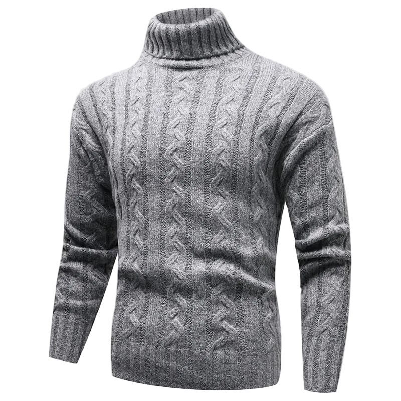 Kvinnors Kabelstickad Turtleneck Tröja