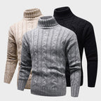 Kvinnors Kabelstickad Turtleneck Tröja