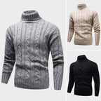 Kvinnors Kabelstickad Turtleneck Tröja