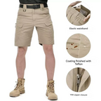 Herr Outdoorshorts med 6 fickor med dragkedjor - FlexTrek Cargo Shorts